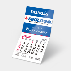 Imã de Geladeira com calendário 2025 - 40x50mm - embalagem individual - 100 unidades