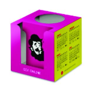 Calendário de mesa cubo 80x80 - couche 250g - 4x0 - 10 unidades