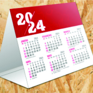 Calendário de Mesa Simples- 95X46MM - Couche Brilho 250g - 10 unidades