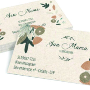 Cartão de visita em papel Reciclado - 4x0 - 48x88 - 100 unidades