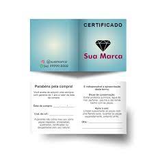 Certificado de Garantia Plus para Bijouterias - couche brilho 250 g - 50 unidades