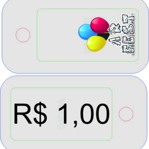 Tag de Preços para Bijouteria - 20x40mm - couche brilho 250g - 100 unidades